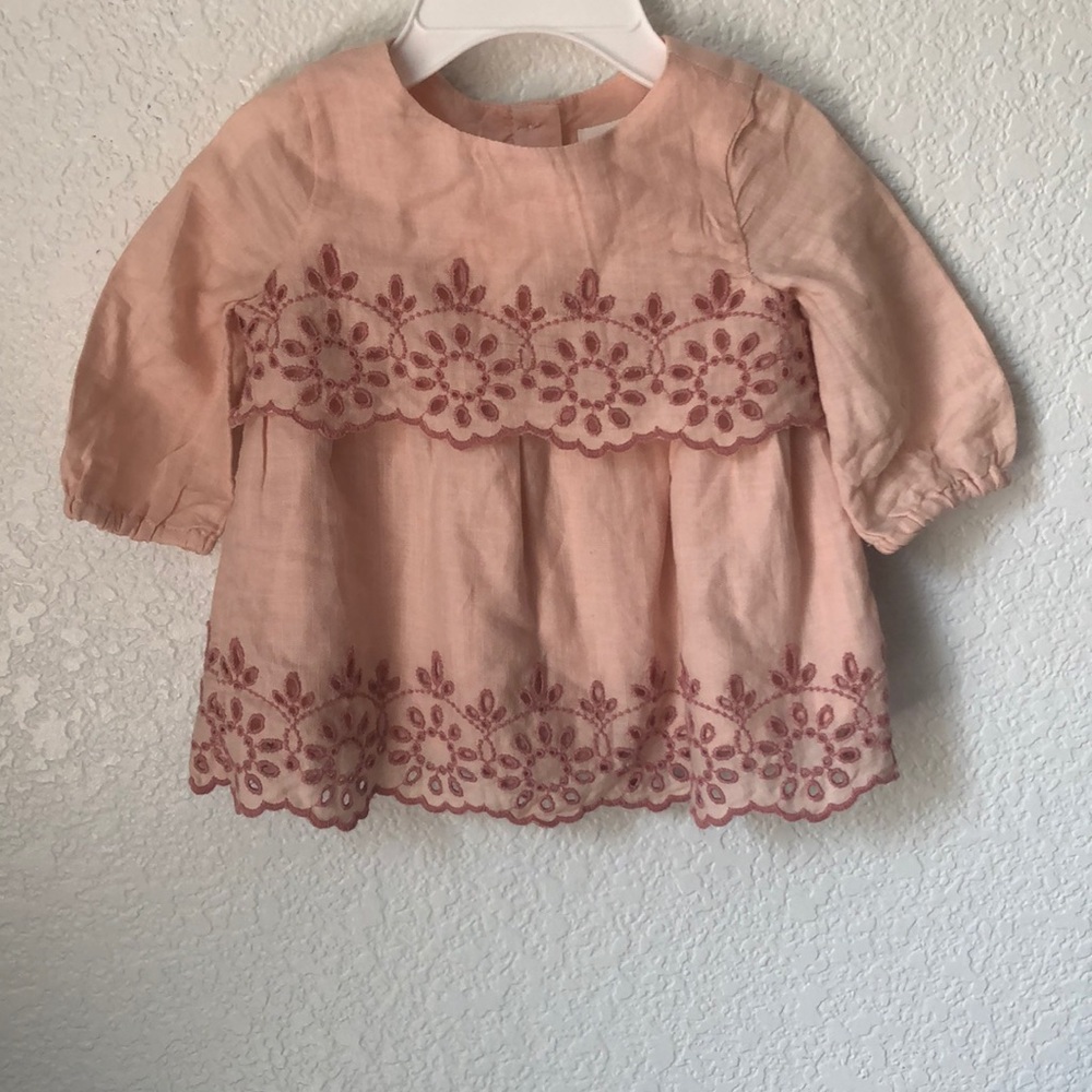 NWT Baby Gap Linen Dress w/ Embroidered Eyelets